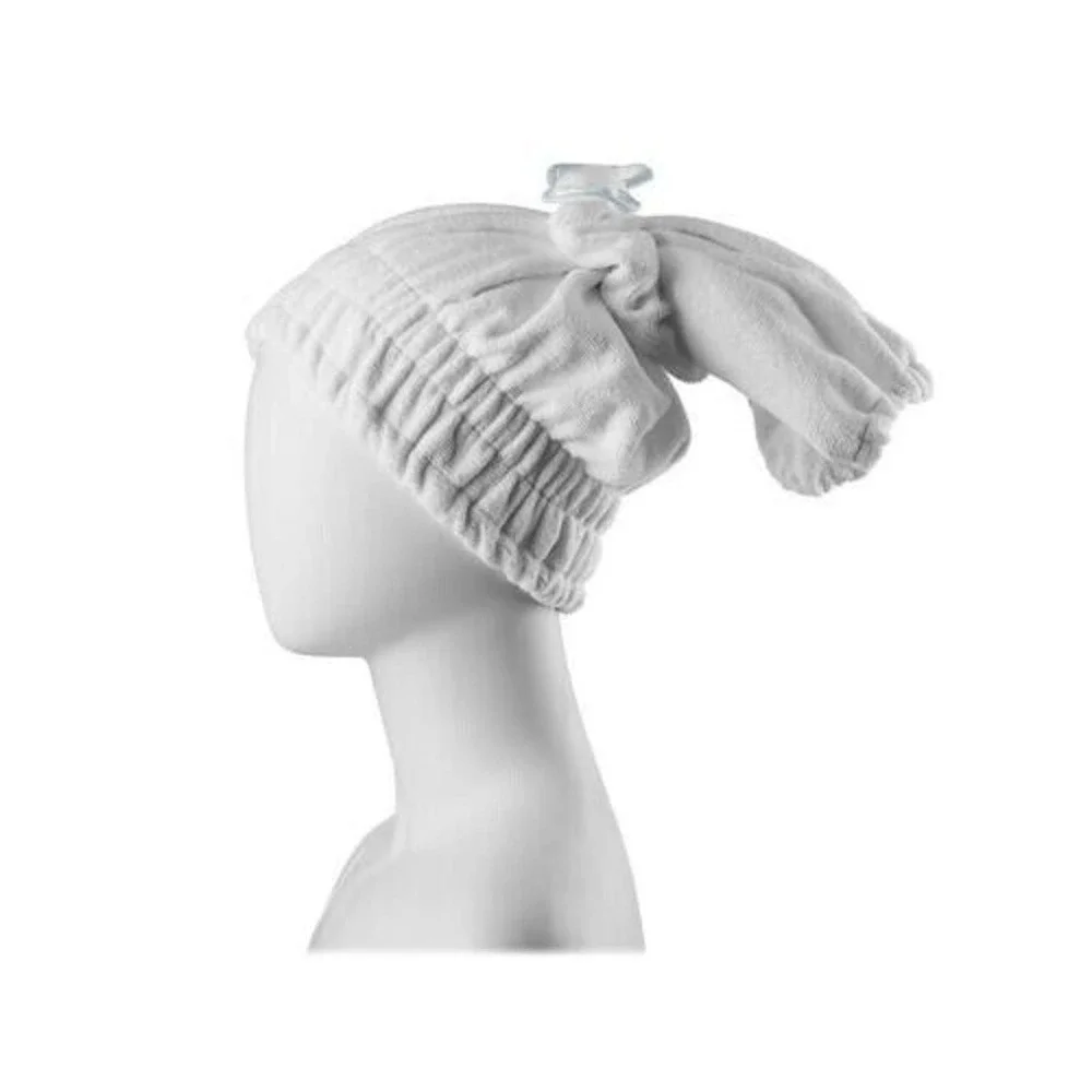 Conair Hair Towel and Scrunchie Set Basik Edition White Microfiber